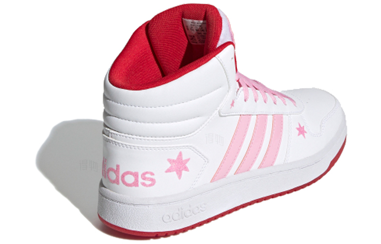 Женские кеды adidas neo Hoops 2.0 Mid (бело-розовые) — фото 3