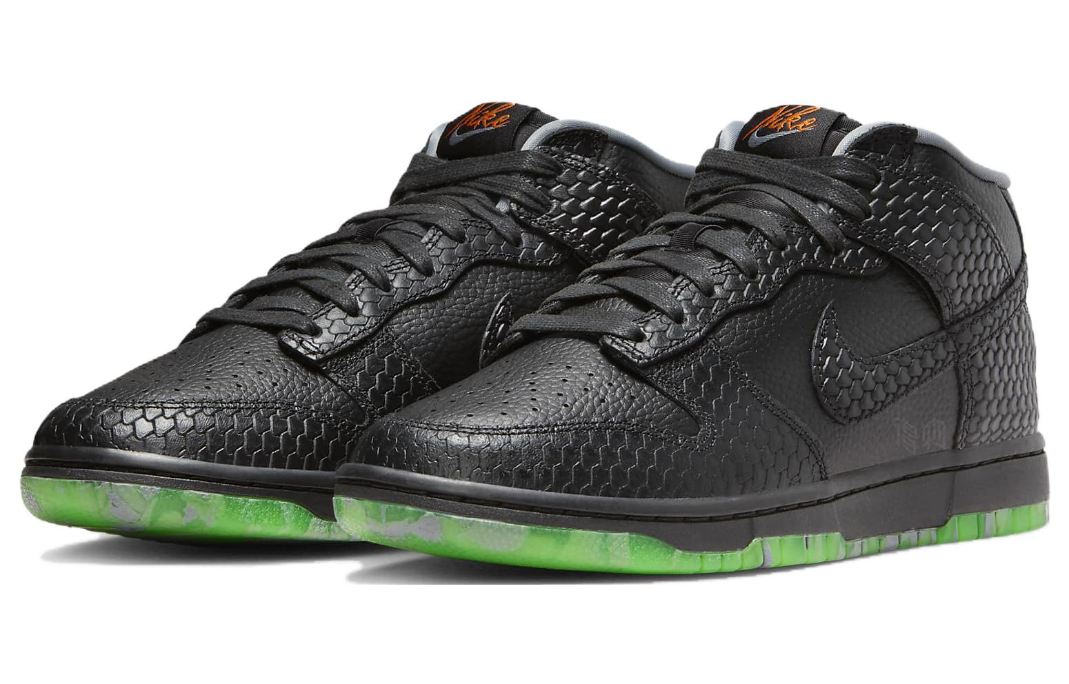 Мужские кроссовки Nike Dunk Premium (черно-зеленые) — фото 3