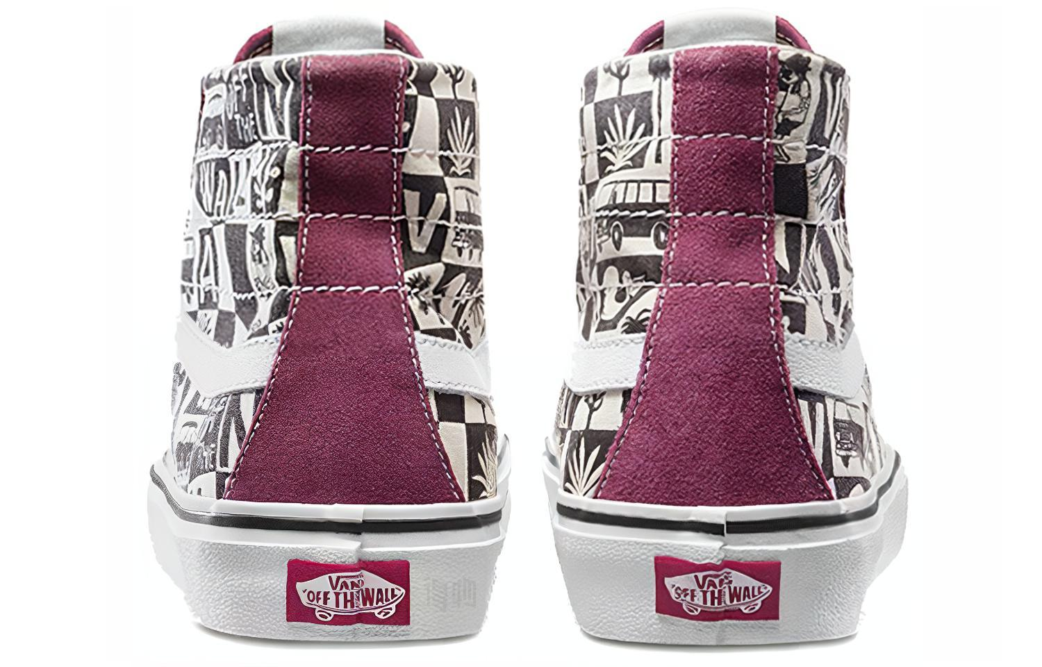 Высокие кеды Vans SK8 (красно-белые) — Красный / белый — фото 4