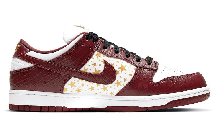 Кеды Nike x Supreme Dunk SB Barkroot Brown (бело-красно-золотые) — Белый / золотой / красный — фото 2