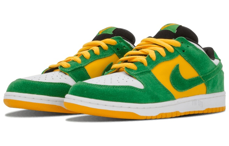 Мужские кроссовки Nike Dunk SB Bucks (зелено-желтые) — Белый / зелёный — фото 2