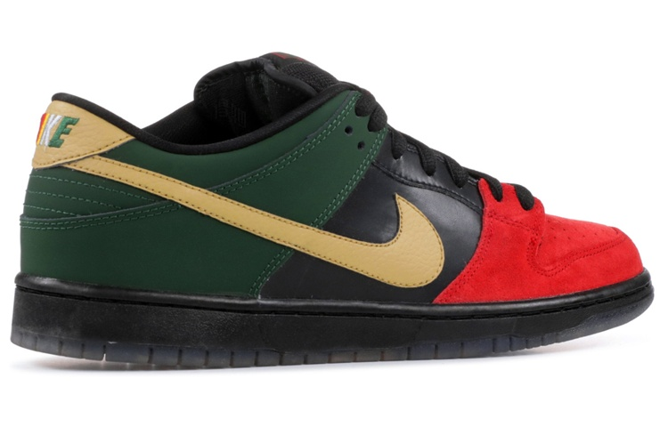 Мужские кроссовки Nike Dunk SB BHM (черно-зеленые) — фото 4