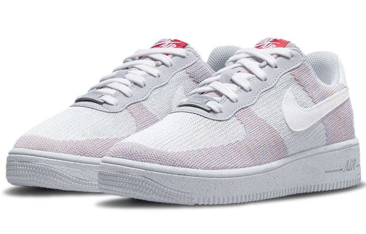 Мужские кроссовки Nike Air Force 1 (серо-бело-красный) — фото 3