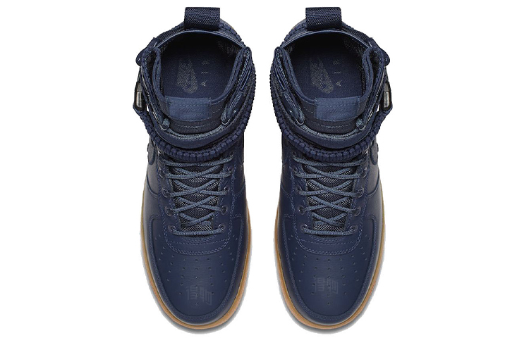 Мужские кеды Nike Air Force 1 Navy Gum OG (темно-синие с коричневой подошвой) — 午夜蓝/午夜蓝/黑 — фото 3