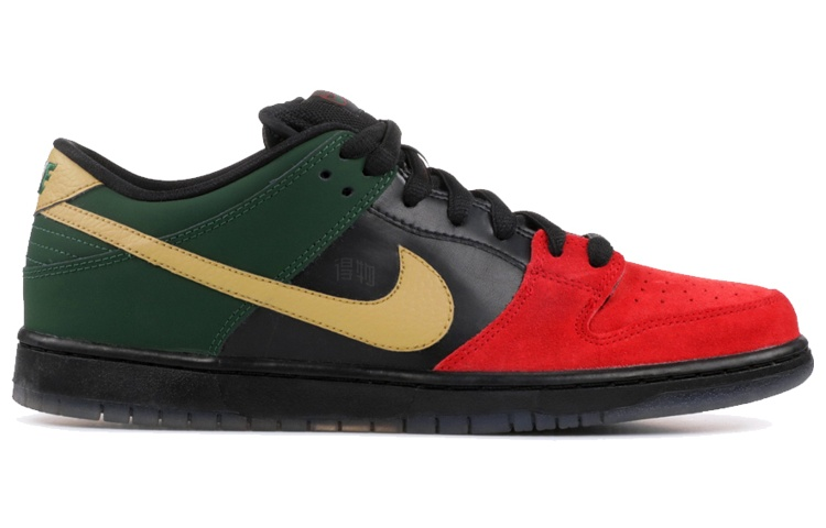 Мужские кроссовки Nike Dunk SB BHM (черно-зеленые) — фото 2