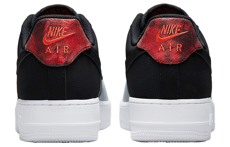Мужские кроссовки Nike Air Force 1 07 LV8 (черно-серо-красный) — фото 5