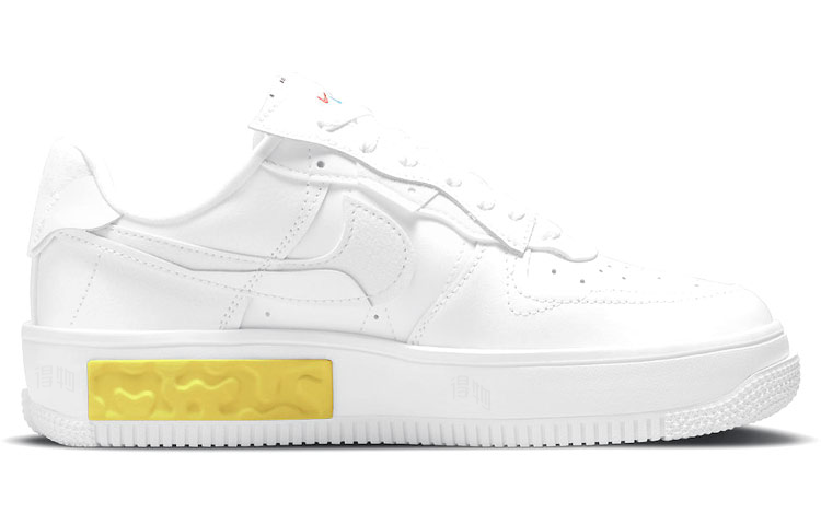 Женские кроссовки Nike Air Force 1 Fontanka (белый / желтый) — Белый / жёлтый — фото 2