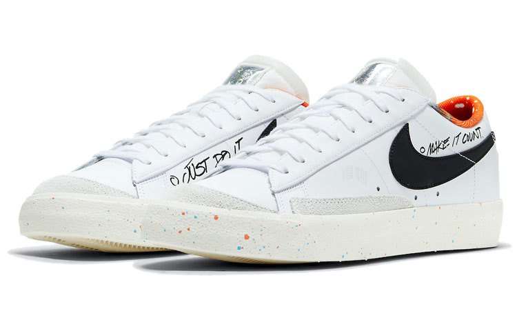 Мужские кеды Nike Blazer 77 Just Do It (бело-черно-оранжевые) — фото 3