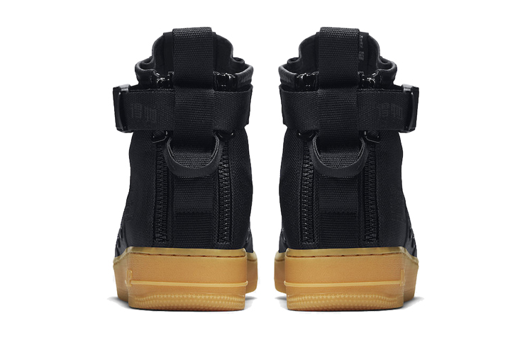 Кроссовки Nike Air Force 1 (черный / черный / светло-коричневый) — Чёрный / чёрный / светло-коричневый — фото 4