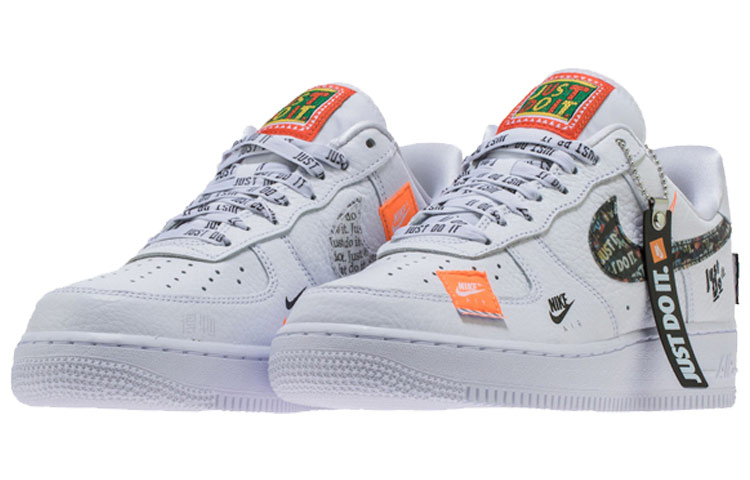 Кеды Nike Air Force 1 Just Do It Pack White (белые) — Чёрный / белый — фото 3