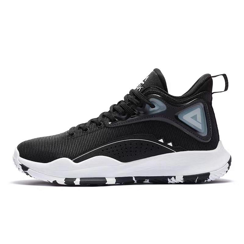 PEAK Cavalry 2 Textile, Synthetic Leather Cushioning, Wear Resistant Mid top Basketball Shoes Men’s Black