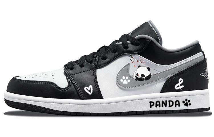 Jordan Air Jordan 1 Plum Blossom Tarepanda, Lazy Panda Cute Cushioning Slip Resistant Low top Vintage Basketball Shoes