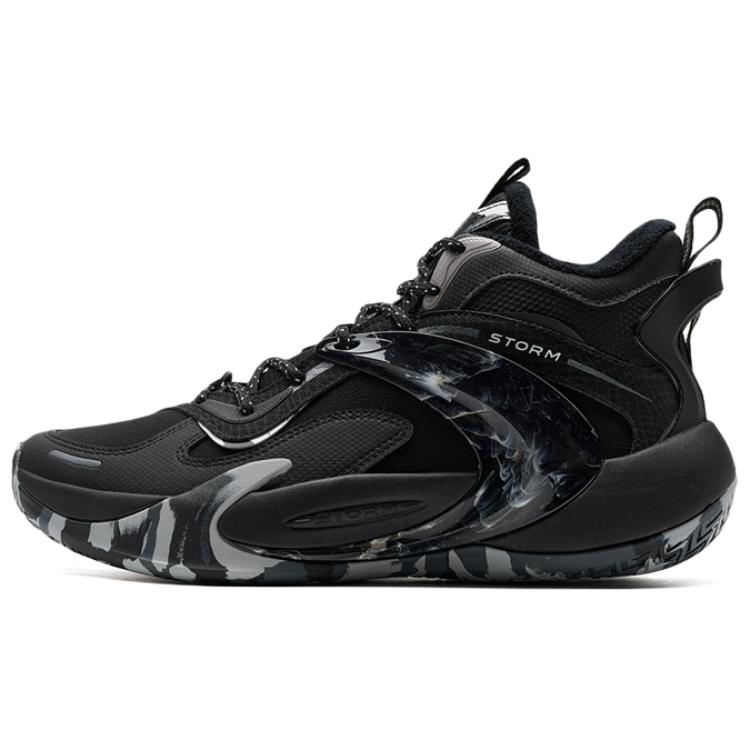 XTEP Wind TD Fleece Lined Comfortable Slip Resistant Thermal Mid top Basketball Shoes Men’s Black