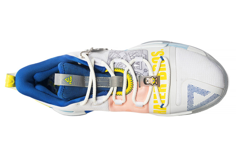 HAIER BROS x PEAK Flash Cushioning Slip Resistant Abrasion Resistant Low top Basketball Shoes Men’s White