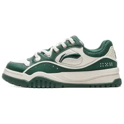 Li Ning Buu Synthetic Leather, Split Cow Leather Height Increasing Lightweight Low top Skateboard Shoes Men's