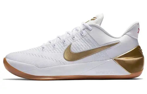 Nike Kobe AD Big Stage Gold Kobe 12 Comfortable, non-slip, lightweight, low top, practical basketball shoes, men's, white gold