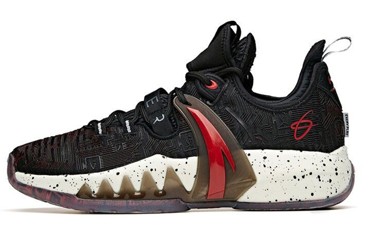 Anta Anta GH2 \"HyperX\" Comfortable and versatile, fabric synthetic leather, shock-absorbing, non-slip, wear-resistant and breathable, low-top basketball shoes, men's black, red and gray