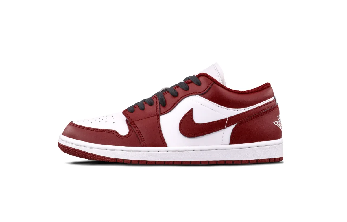 Jordan Air Jordan 1 Red Toe Cushioning, Wear Resistant Low top Vintage Basketball Shoes Unisex Red White
