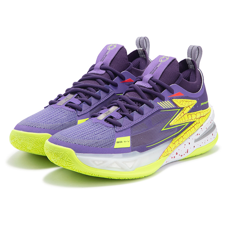 361° Cushioning Slip Resistant Abrasion Resistant Low top Carbon Plate Basketball Shoes Men’s Purple