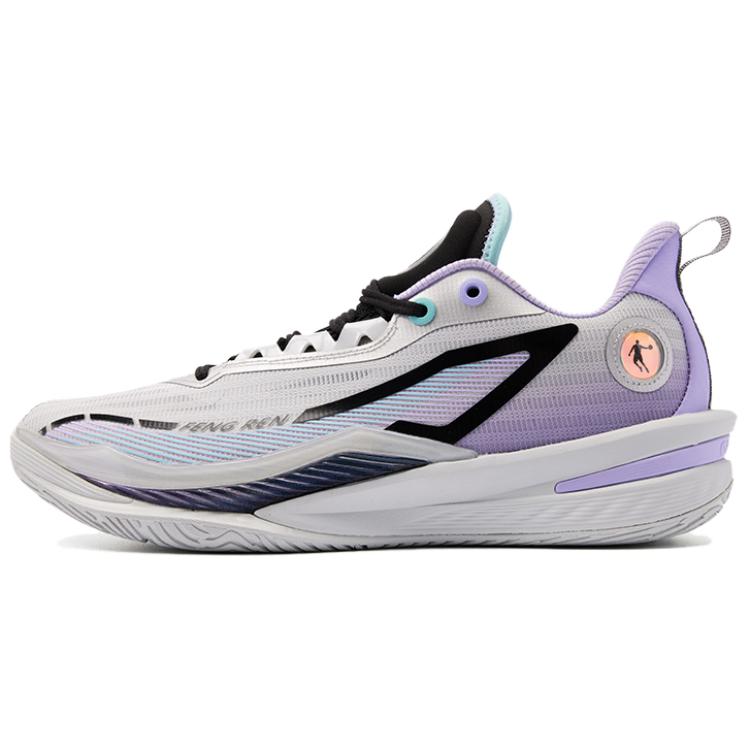QIAODAN Wind Blade 5 Low top Basketball Shoes Men’s Gray Purple
