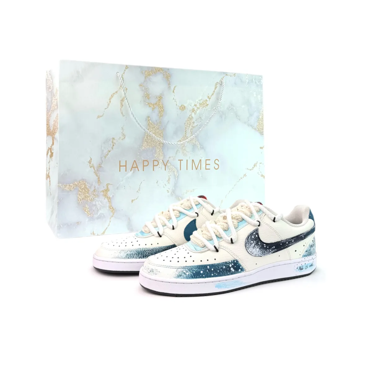 Nike Court Vision 1 Underwater World Cushioning Abrasion Resistant Cushioning, Wear Resistant Low top Skateboard Shoes
