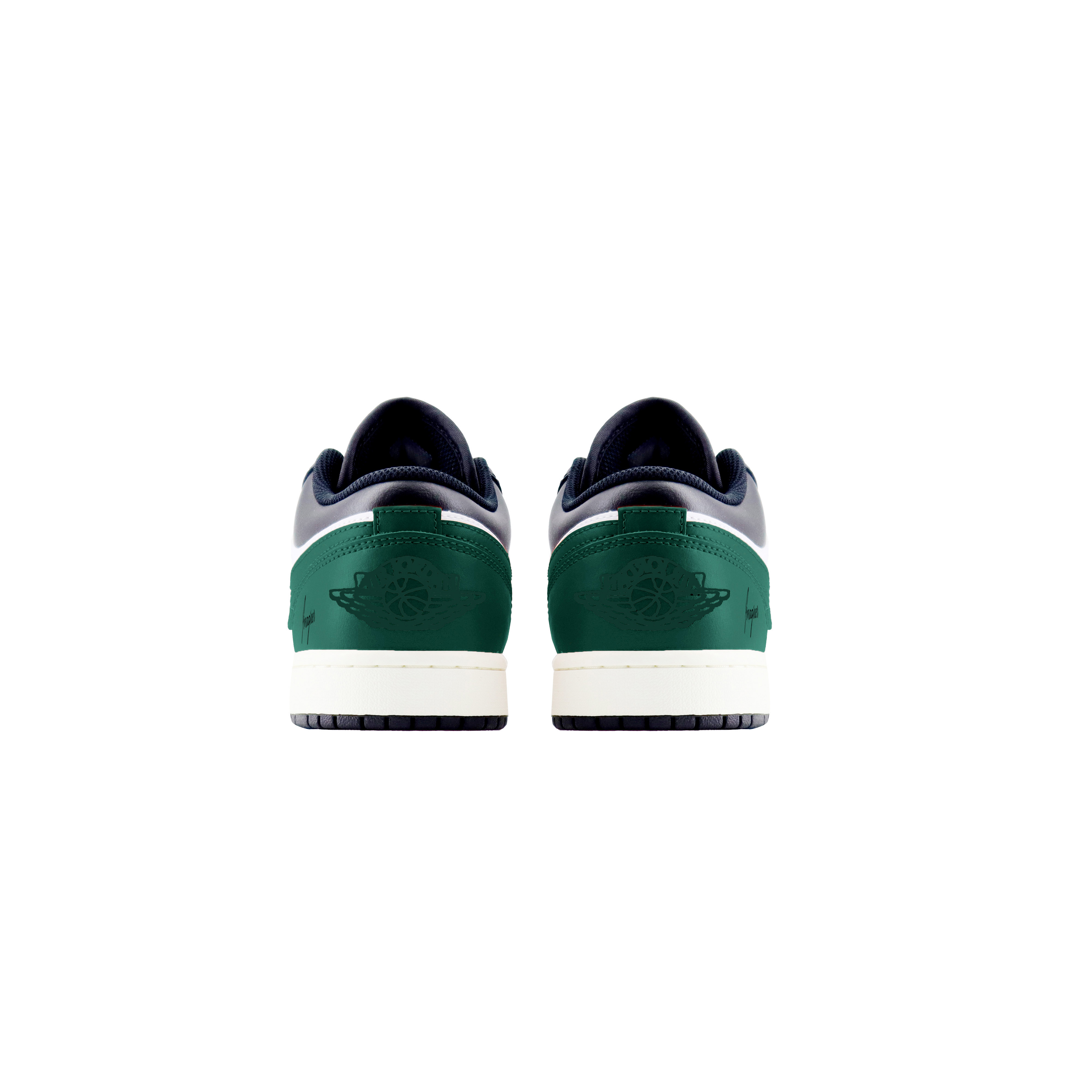 Jordan Air Jordan 1 Low Abrasion Resistant Low top Vintage Basketball Shoes Unisex Black Green