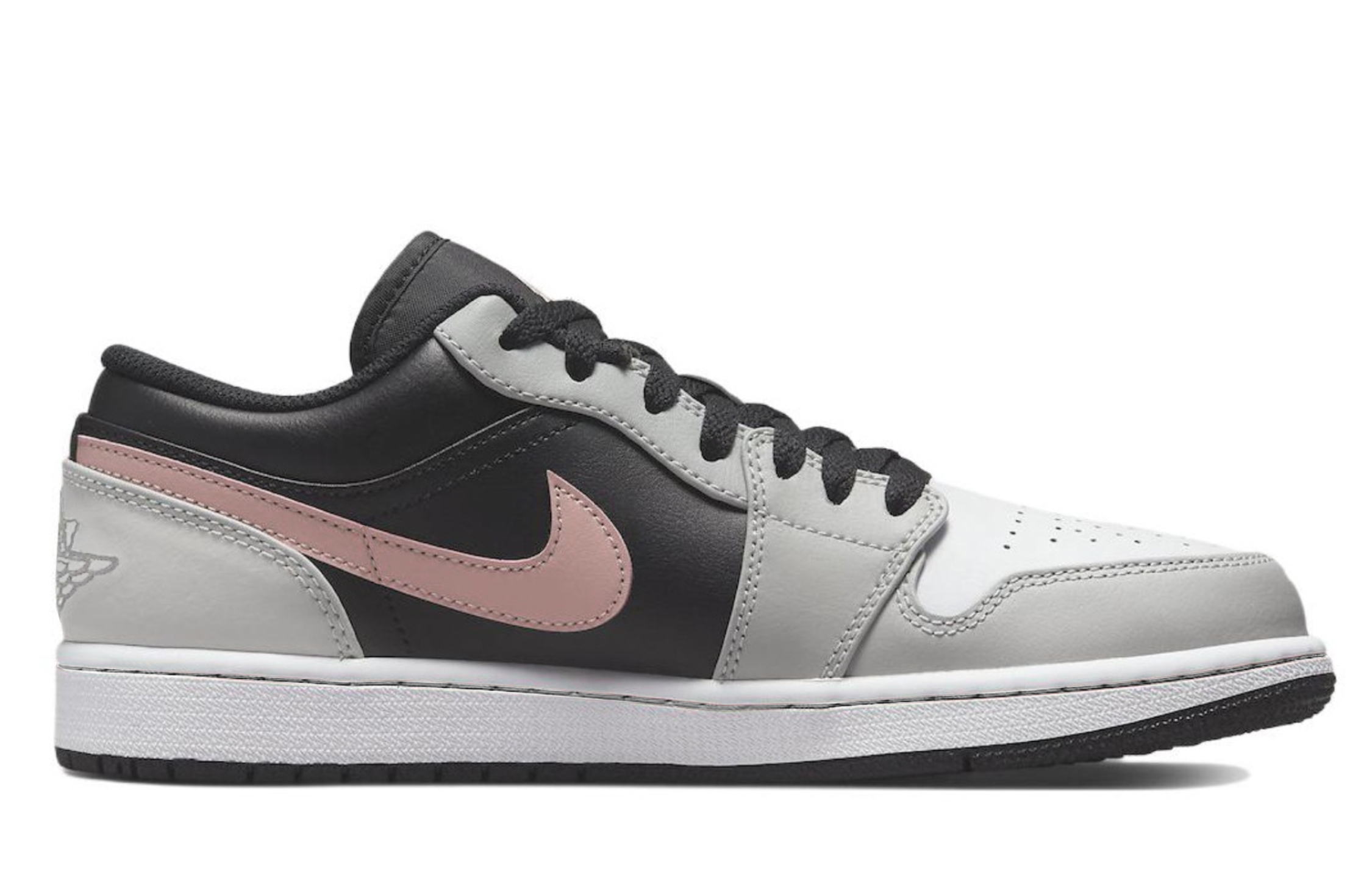 Jordan 1 Cushioning Abrasion Resistant Low top Vintage Basketball Shoes Unisex Black Gray Pink