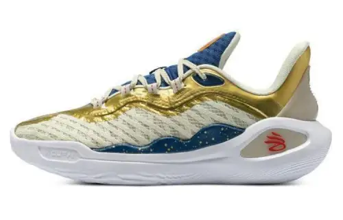 Under Armour Curry 11 Slip Resistant Abrasion Resistant Low top Basketball Shoes Unisex Yellow Blue