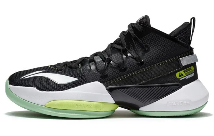 Li Ning Air Strike 8 V2 Cushioning Rebound Cushioning Rebound Mid top Performance Basketball Shoes Men's Black