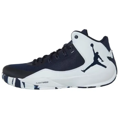 Jordan Rising High 2 Comfortable Shock Absorbing Anti-Slip Wear-Resistant Mid-top Retro Basketball Shoes Men's Blue and White