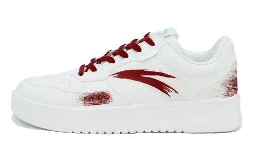 Anta Easy Slip Resistant Abrasion Resistant Low top Skateboard Shoes Unisex Red