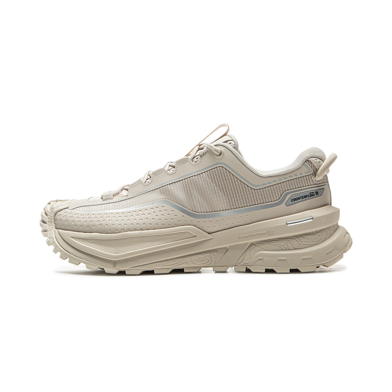Li Ning Outdoor CF Tracing, Xingchuan TPU Low top Hiking Shoes Unisex Gravel White Gray