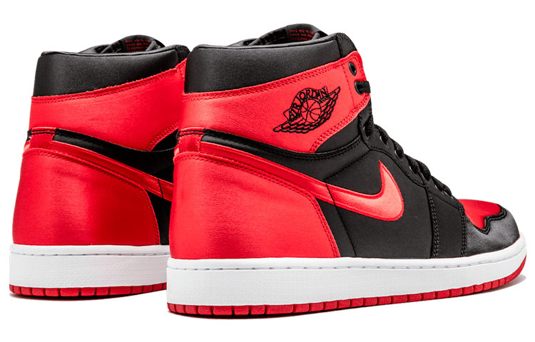 Мужские кроссовки Jordan Air Jordan 1 High OG Satin Bred (черно-красные) — 黑/大学红/白 — фото 4