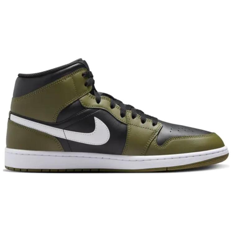 Jordan 1 Mid Black White Olive