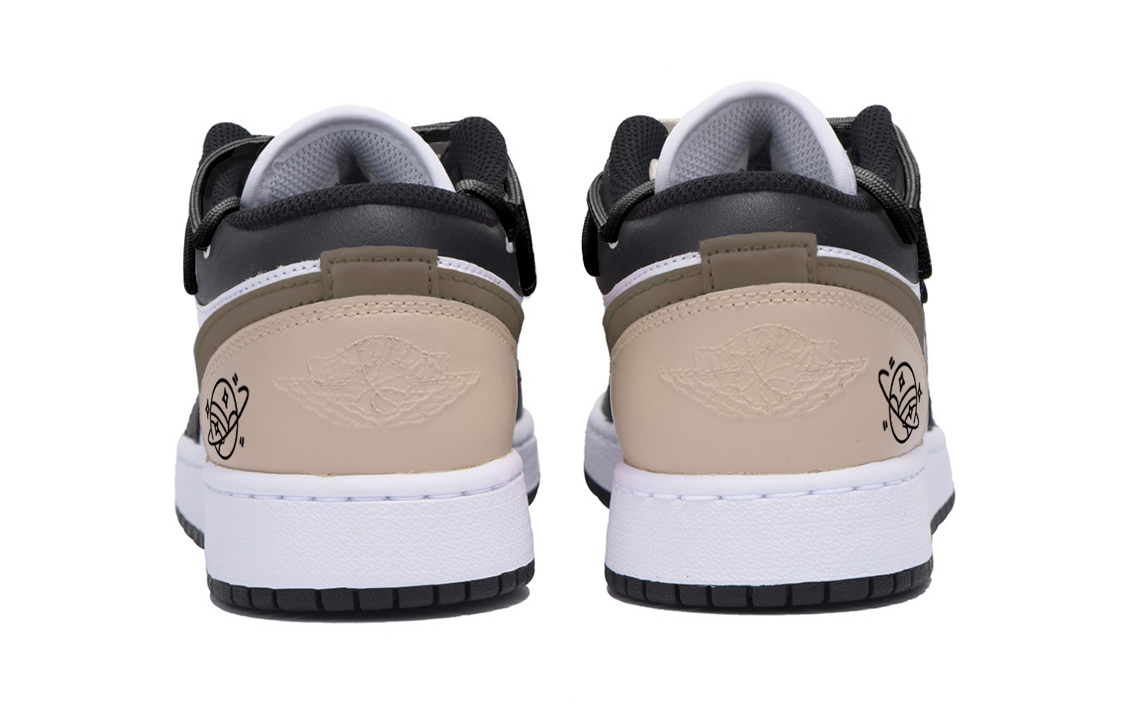 Jordan Air Jordan 1 Slip Resistant Abrasion Resistant Low top Vintage Basketball Shoes Men’s Black White Brown