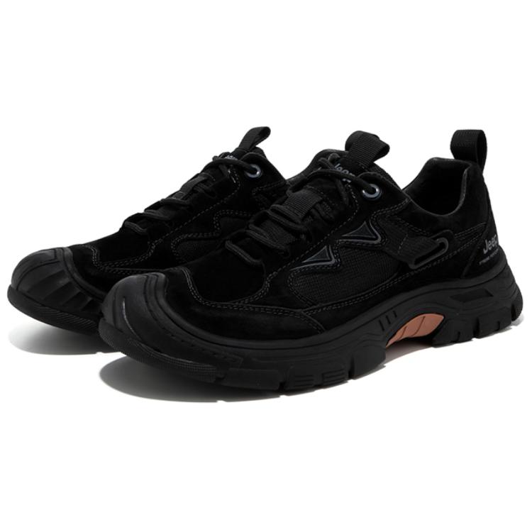 Comfortable And Breathable Jeep Abrasion Resistant Low top Hiking Shoes Men’s Black
