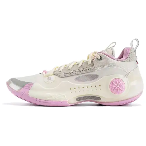 LiNing WOW 10 Wade's Way Simple and Comfortable Low-top Basketball Shoes Men's White Pink