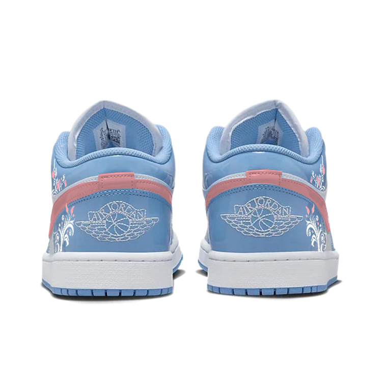 Jordan Air Jordan 1 Slip Resistant Abrasion Resistant Low top Vintage Basketball Shoes Unisex Blue White