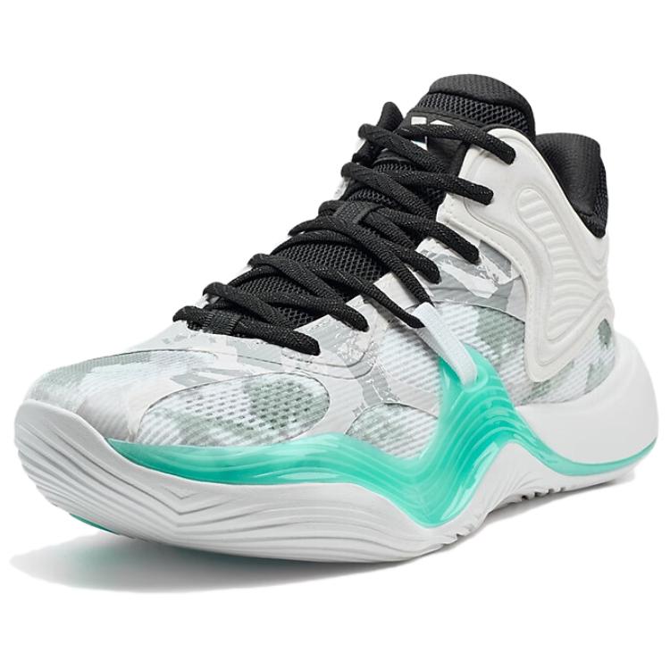 XTEP Battle 3 Basketball Shoes Men’s Mid Top Classic White, Lunar Stone Gray