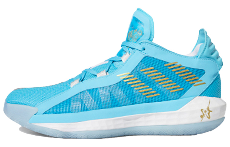 Adidas D lillard 6 "5 Generals" Ma Chao shock-absorbing, non-slip, wear-resistant, low-top basketball shoes, men's blue