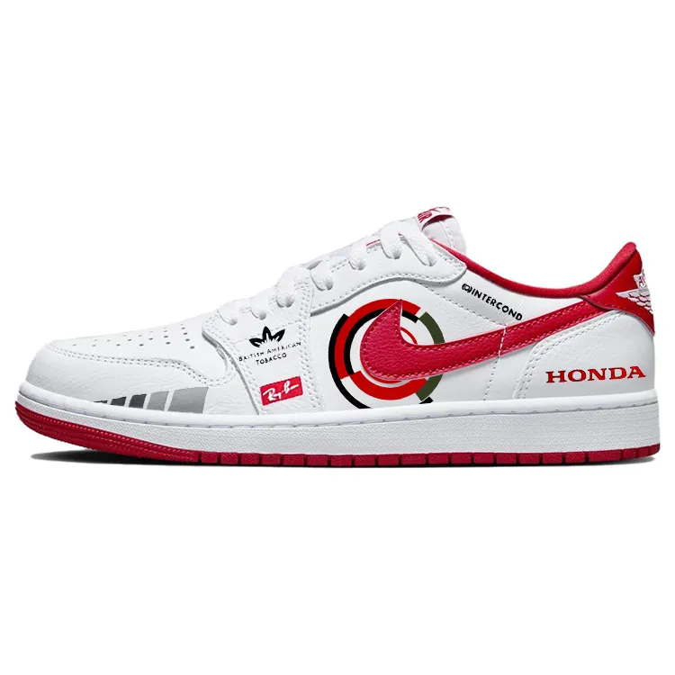 Jordan Air Jordan 1 Vintage Basketball Shoes Unisex Low Top White/Red