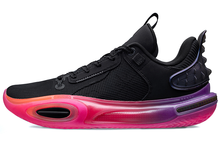 LiNing Li Ning City 11 Morning Light Strengthening impact cushioning Easy and flexible steering Kamen Rider Fabric synthetic leather Anti-slip and wear-resistant Low-top Basketball shoes Men's black and red