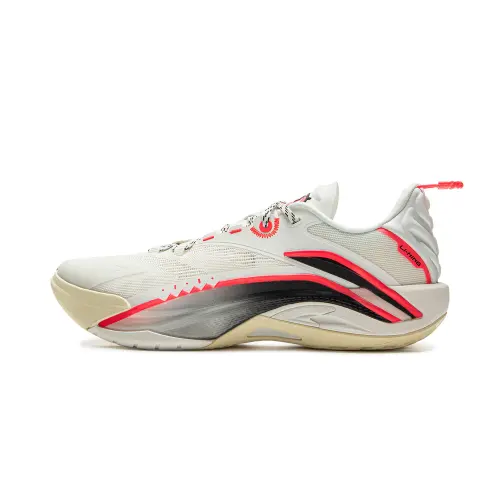 Li Ning Abrasion Resistant Support Rebound Grip Low top Outdoor Performance Basketball Shoes Men's Champagne White