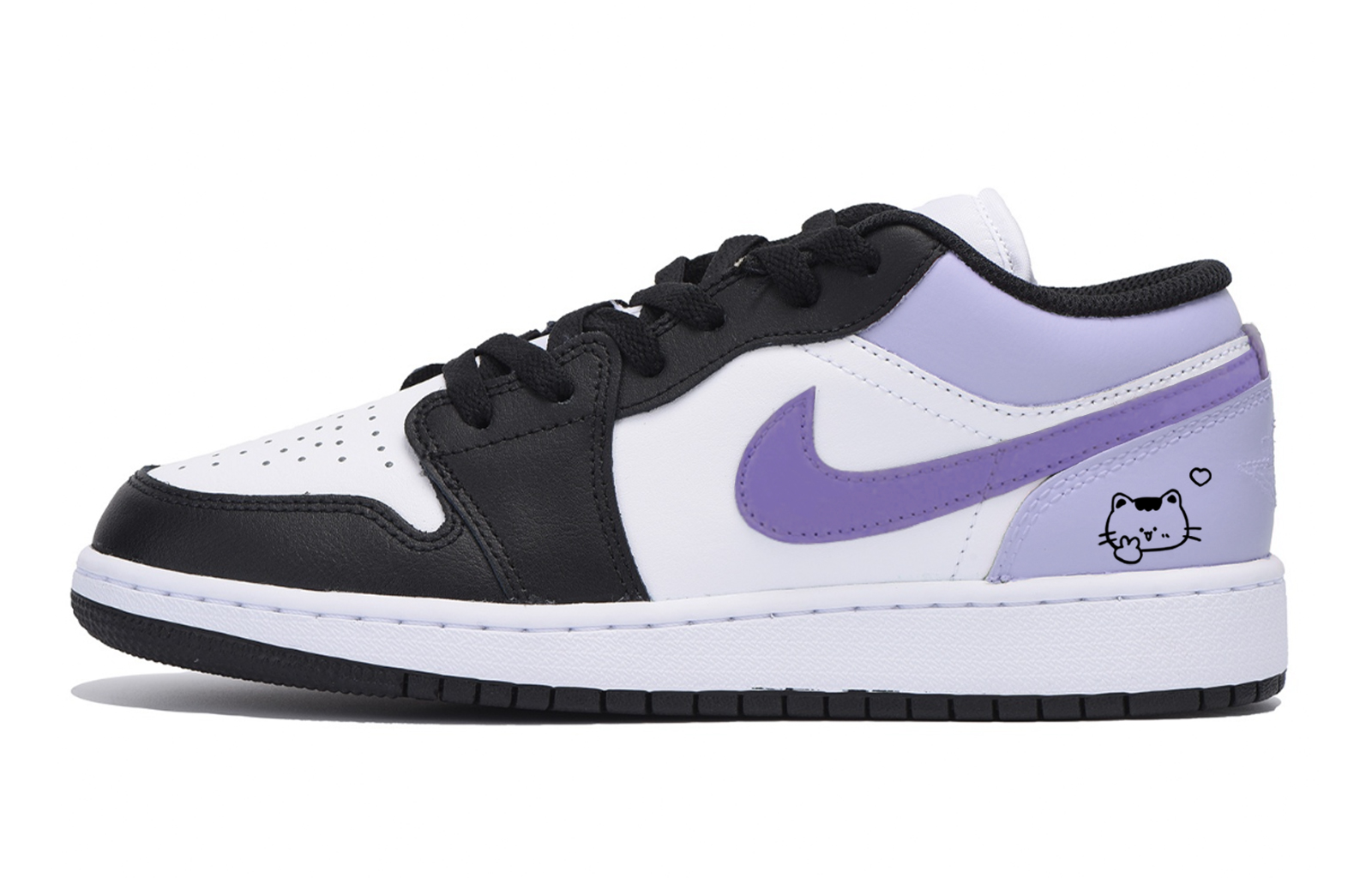 Jordan Air Jordan 1 Slip Resistant Abrasion Resistant Low top Vintage Basketball Shoes Men’s Purple