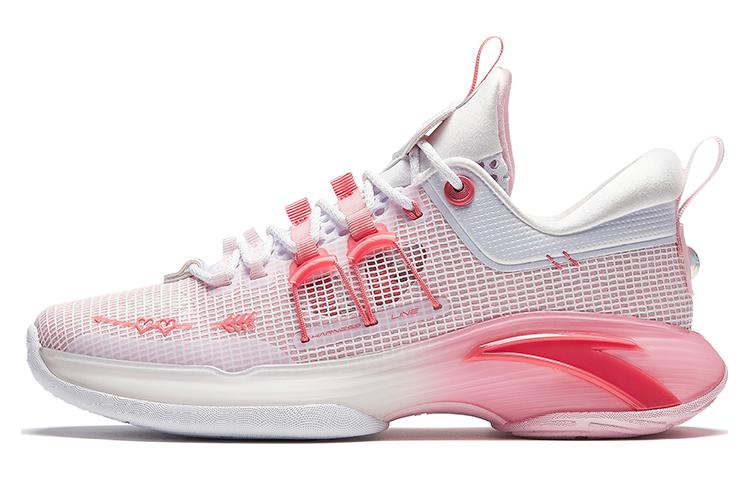 Anta Comfortable Slip Resistant, Abrasion Resistant, Lightweight Low top Basketball Shoes Men’s Pink White