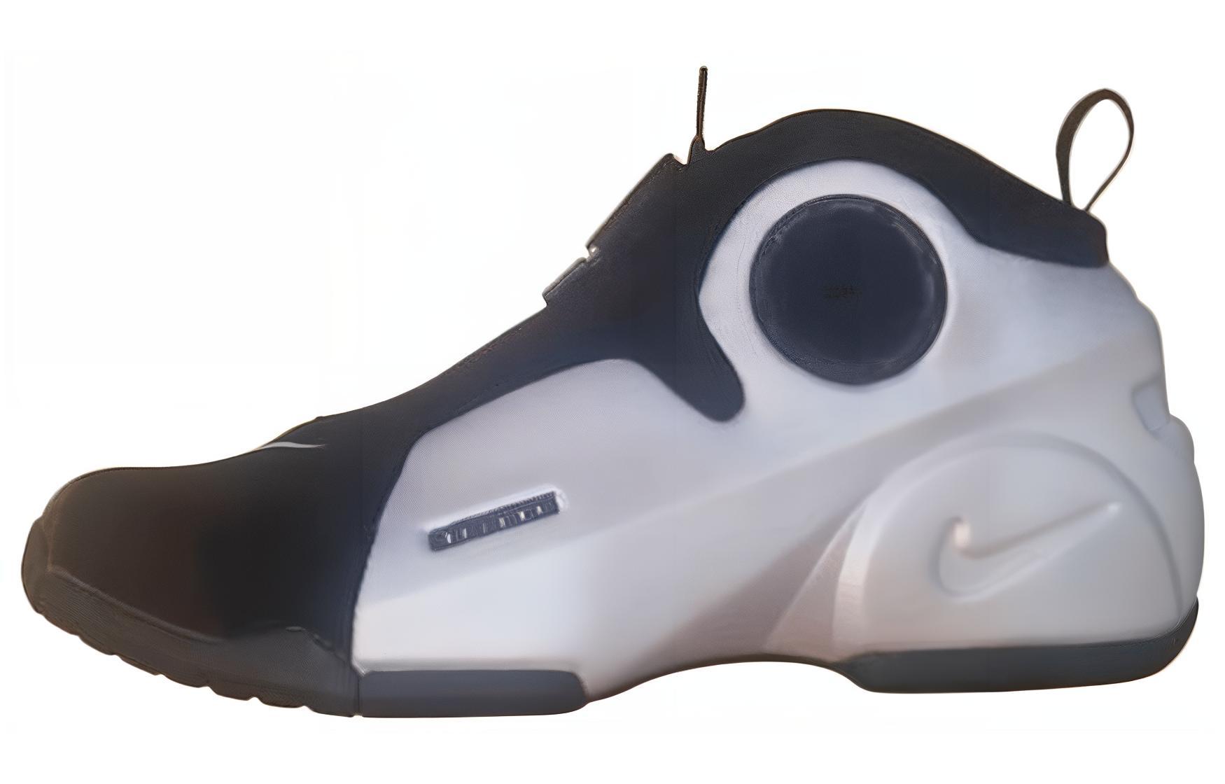 Nike Air Flightposite 2 KG Simple and comfortable, wear-resistant and lightweight, mid-cut retro basketball shoes, men's style, white and black