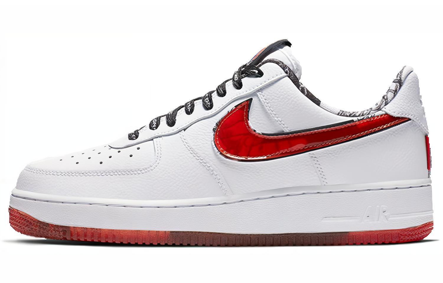 Кроссовки Nike Air Force 1 07 LV8 HBL (бело-красные) — фото 1
