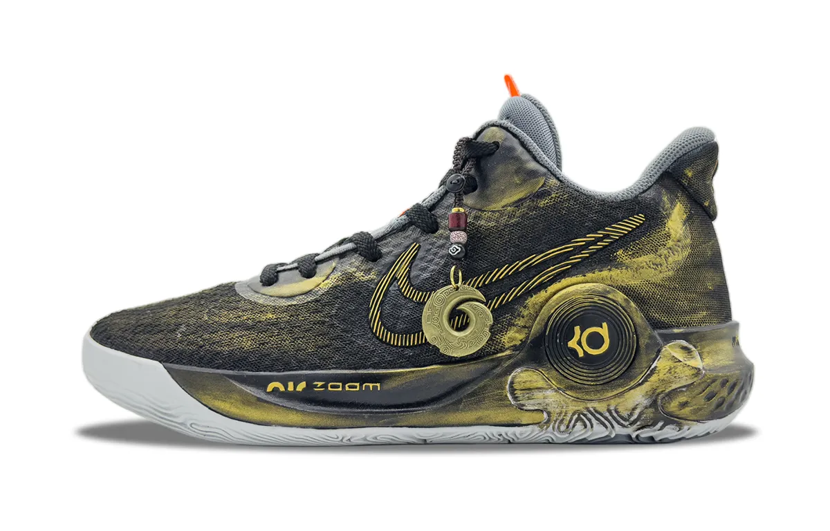 Nike KD Trey 5 IX Funi Gilded Abrasion Resistant Abrasion Resistant Mid top Basketball Shoes Unisex Black Gold