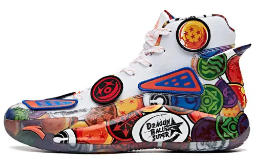 Anta KT5 Dragon Ball Super Klay Thompson Mesh Fabric Velcro Buckle Anti-slip Lightweight High-top Practical Basketball Shoes Women's White and Purple