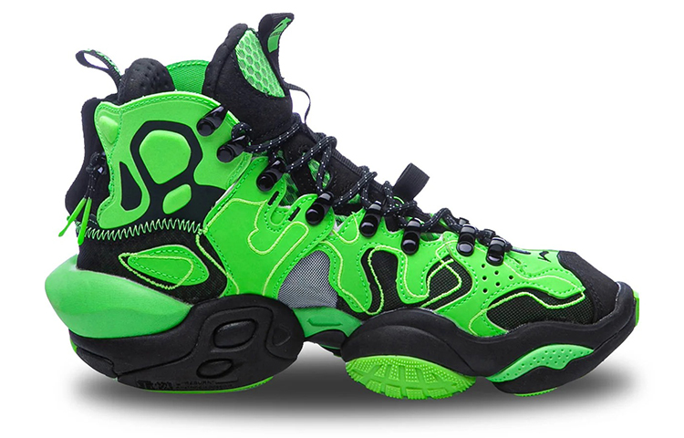 Li Ning Basketball Shoes Women’s High Top Neon Light Green/Standard Black